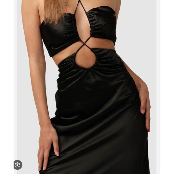 Jagger & Stone Ruby Black Maxi Cut Out Sexy Formal Prom Dress Size 4 - Picture 1 of 12